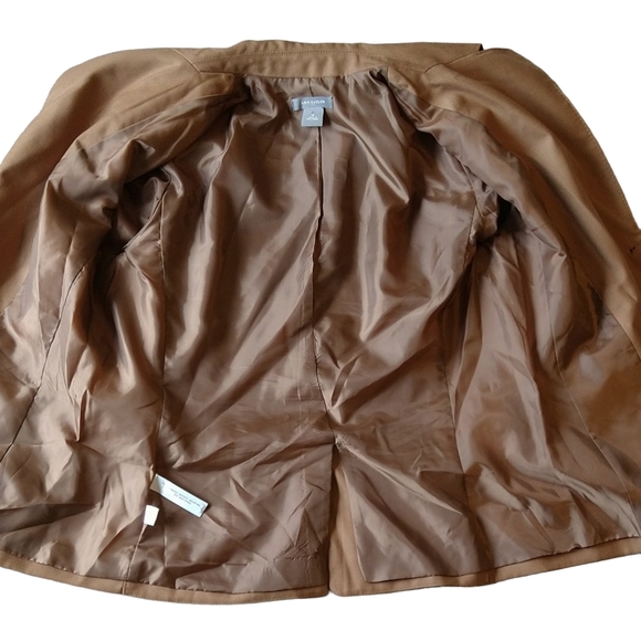Ann Taylor Wool Blend Camel Brown 2 Button Blazer Career Professional - Picture 7 of 9